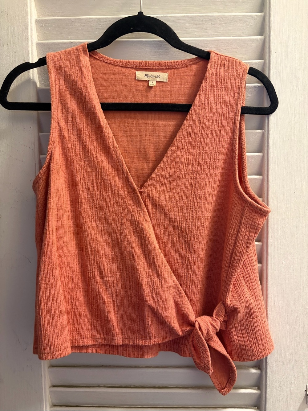 Madewell Coral Wrap-Tie Sleeveless Tank